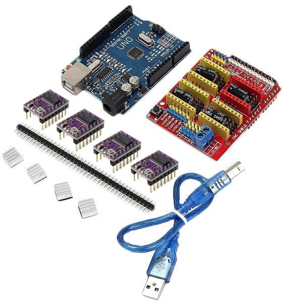 Geekcreit CNC Shield + UNO R3 Board + 4 X DRV8825 Driver Kit For 3D Printer - MRSLM