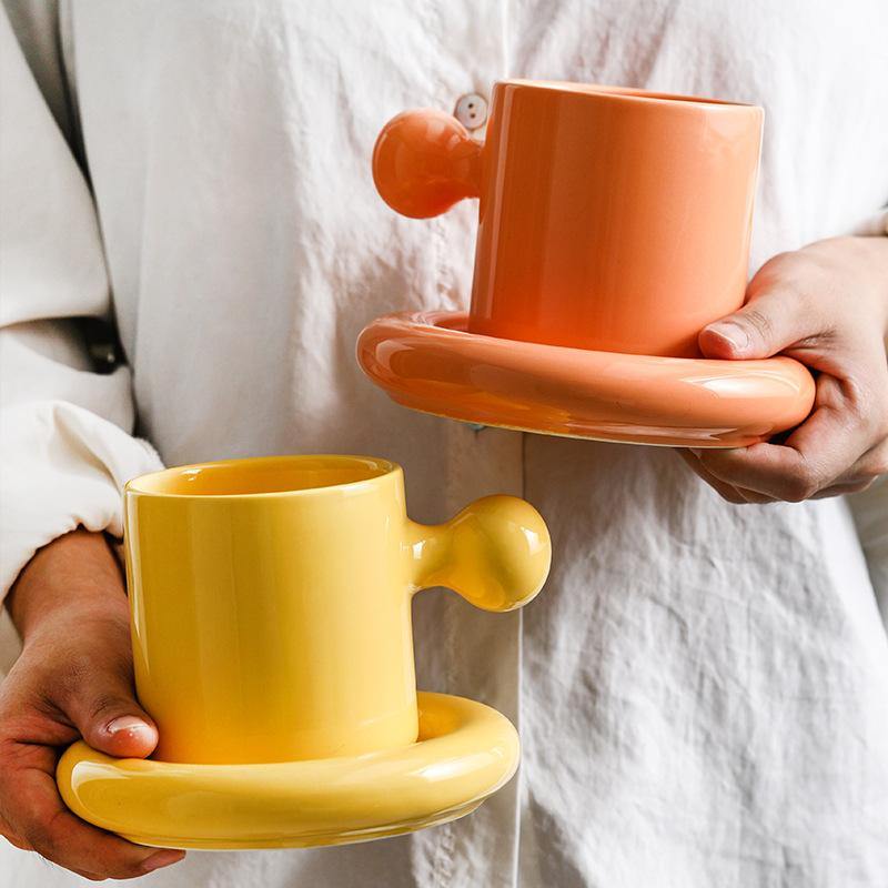 Creative Vitality Egg Yolk Cup Mug and Saucer Set - MRSLM