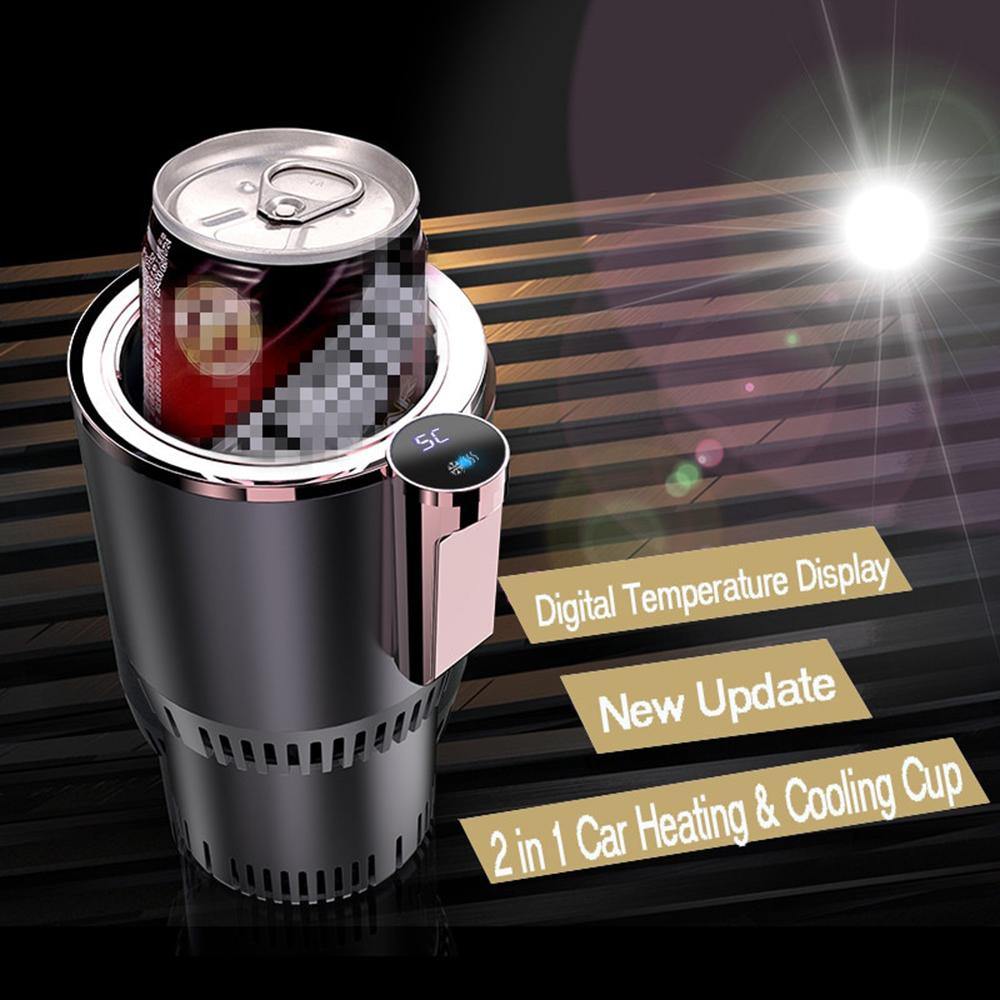 Intelligent Car Cup Warmer Cooler 2 in 1 with Smart Digital Display (Black 1) - MRSLM