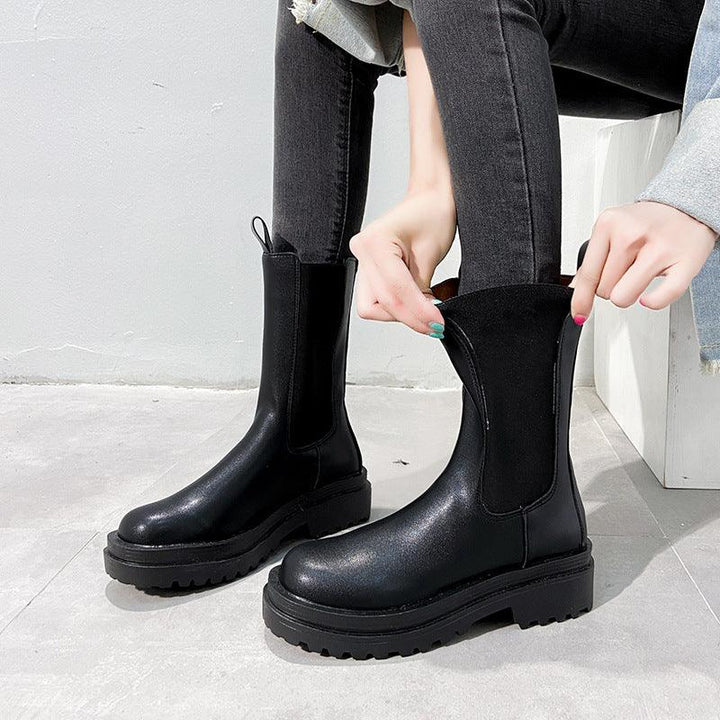 All-match Fashion Short Boots Long Leather Boots - MRSLM
