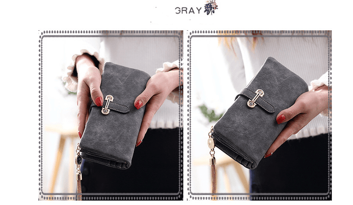 Scrub ladies multi-function coin purse tassel pendant wallet ladies wallet - MRSLM