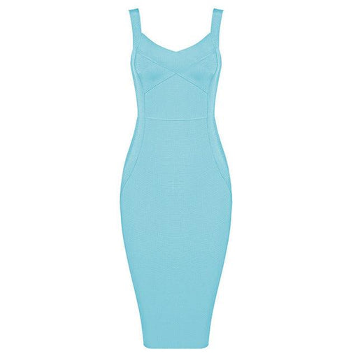 bodycon v-neck evening dress, view 3 - MRSLM