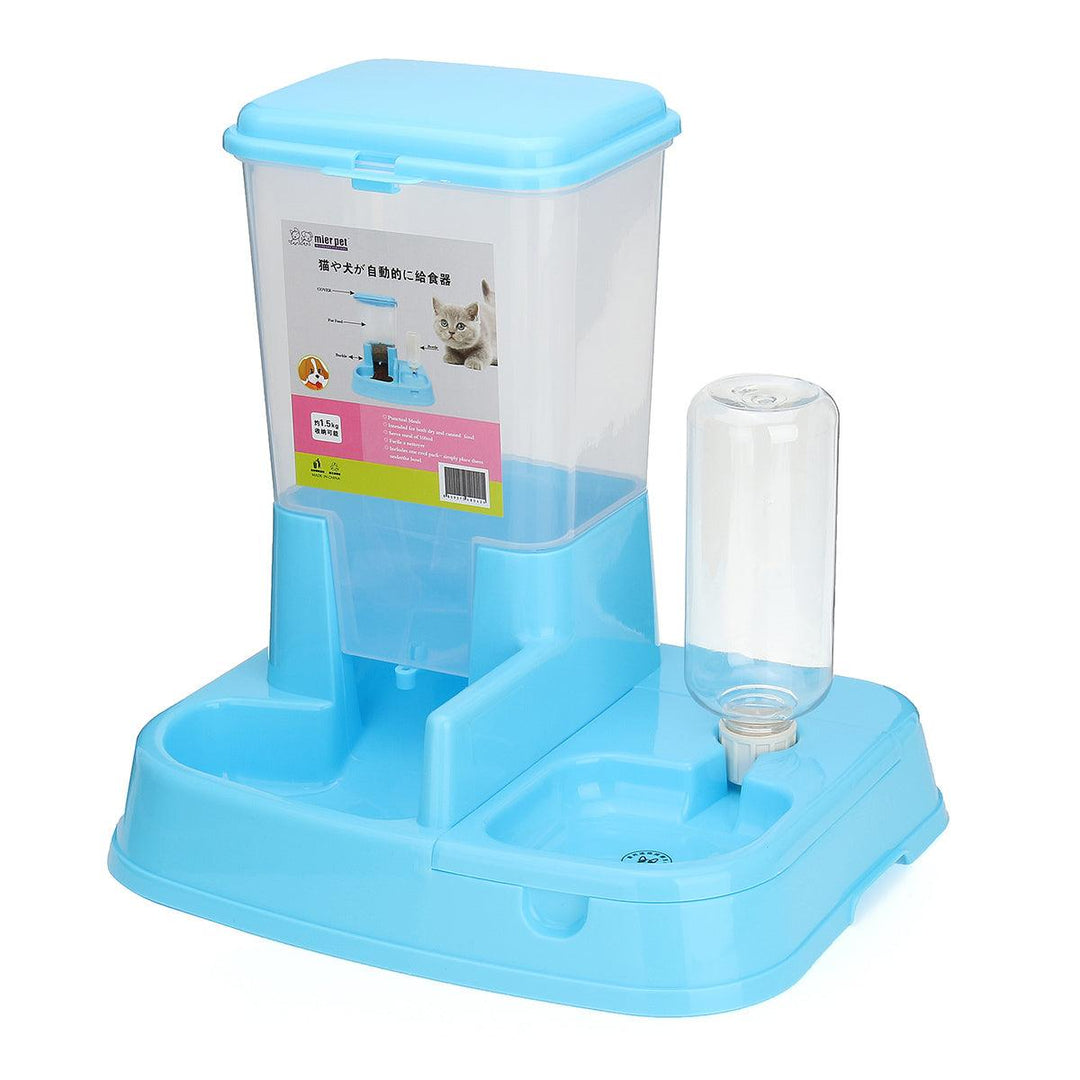 Pet Cat Dog Automatic Water Drinker Dispenser Food Feeder Dish Bowl Bottle Pet Bowl - MRSLM
