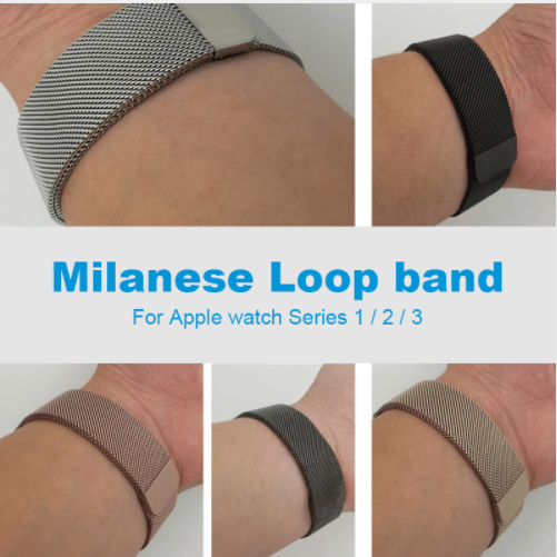 Milanese Loop Band forwatch 42mm Link Bracelet Strap Magnetic adjustable buckle with adapter for iwatch Series 3 / 2 - MRSLM