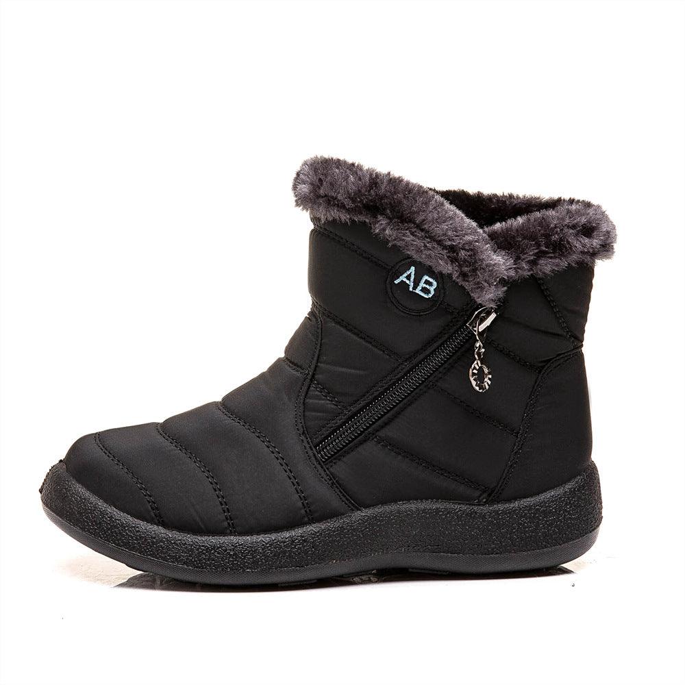 Women's snow boots side zipper waterproof cloth - MRSLM