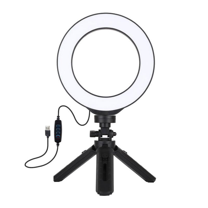 PULUZ PKT3059B 6.2 inch 6500K-3200K LED Ring Light for Tik Tok Youtube Live Streaming Vlogging Selfie 3 Modes Dimmable Lamp with 16.5 cm Tripod - MRSLM