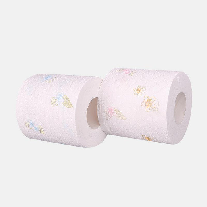 6 Rolls Printing 7-second Roll Paper Toilet Paper Hotel Soft Hydrated Wood Pulp Toilet Pape (#01) - MRSLM
