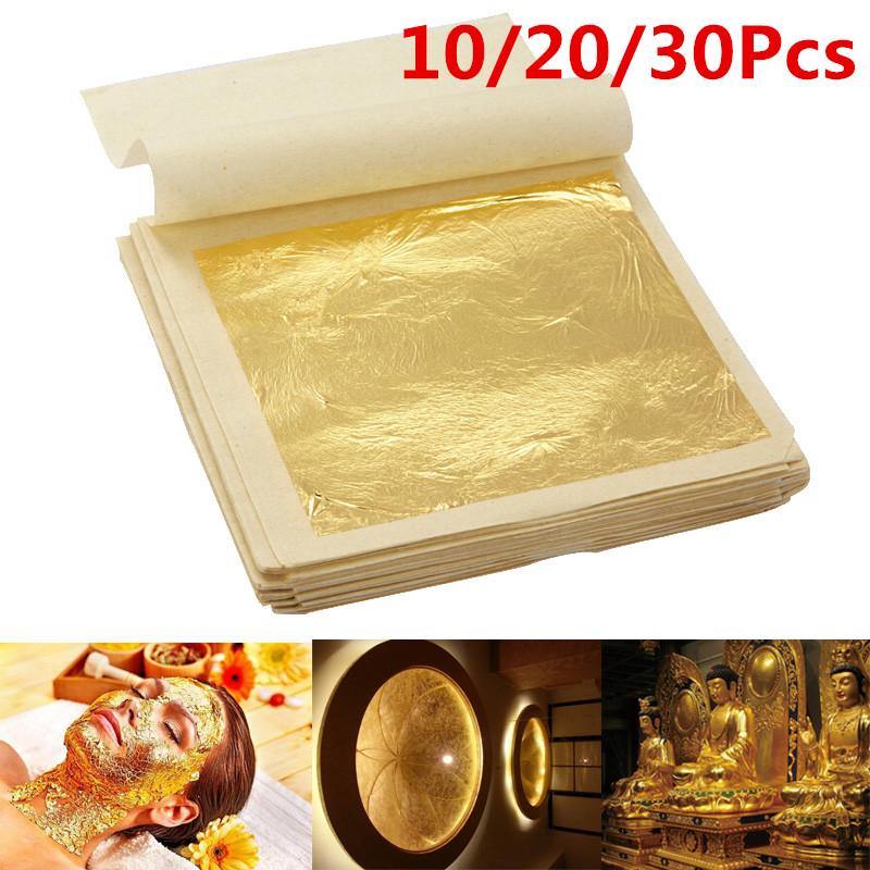 10Pcs Imitation Gold Foil Sheets for Arts Gilding Crafting Decoration DIY - MRSLM