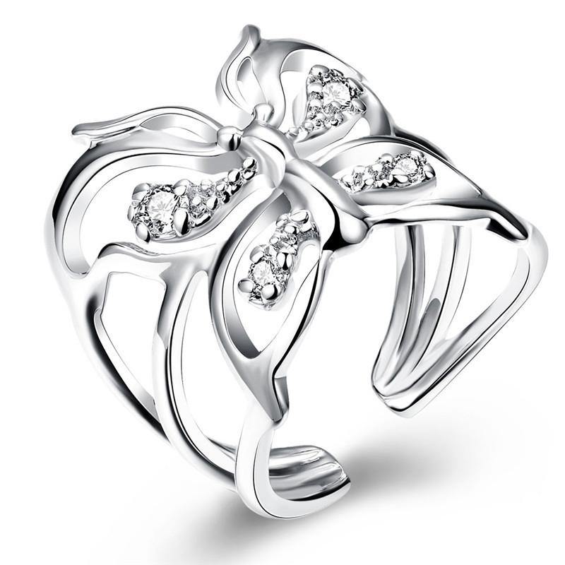 Silver Butterfly Zircon Ring (Silver) - MRSLM