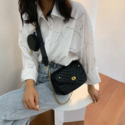 small square chain messenger bag, view 3 - MRSLM