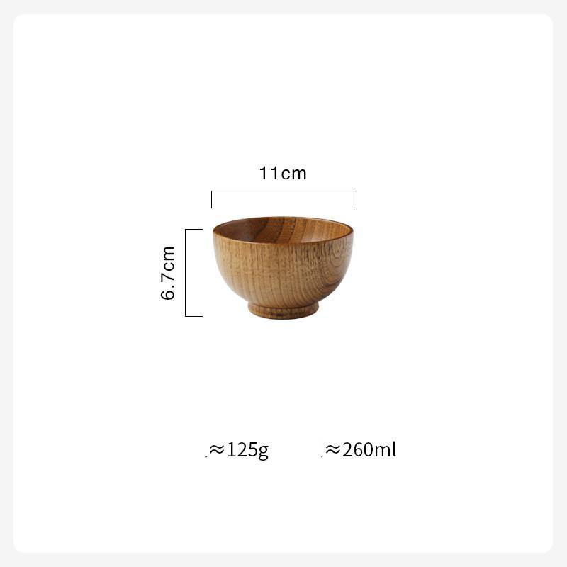 Wooden Bowl Japanese Style Wood Rice Soup Bowl Salad Bowl Food Container Large Small Bowl for Kids Tableware Wooden Utensils - MRSLM