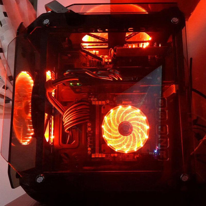 12V DC Copper Core CPU Cooler Fan Computer Cooling Fan Ultra Quiet LED CPU Fan for AMD/Intel 115X - MRSLM