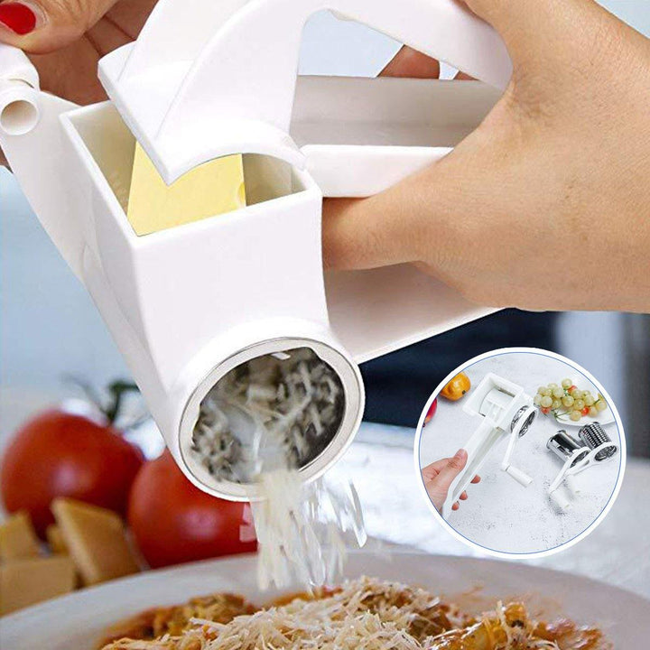 3 In 1 Manual Cheese Grater Rotary Grater Butter Vegetable Fruit Slicer Cutter Kitchen - MRSLM