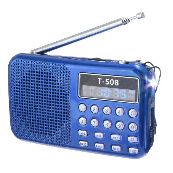 T508 LED Stereo FM Radio Speaker USB TF Card MP3 Music Player - MRSLM