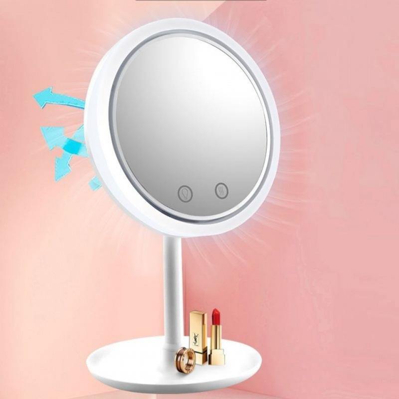 Fan LED Light Makeup Mirror (White) - MRSLM