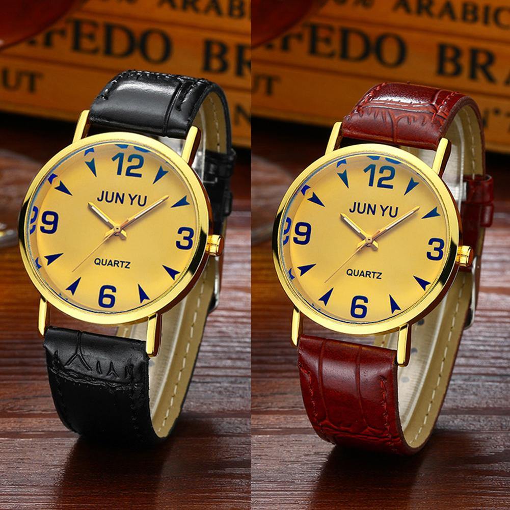 Classic Men Business Faux Leather Band Quartz Luxury Analog Sports Wrist Watch - MRSLM