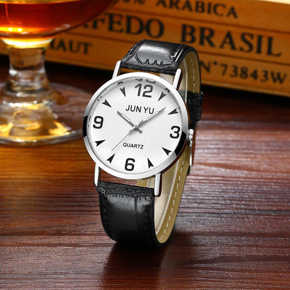 Classic Men Business Faux Leather Band Quartz Luxury Analog Sports Wrist Watch - MRSLM