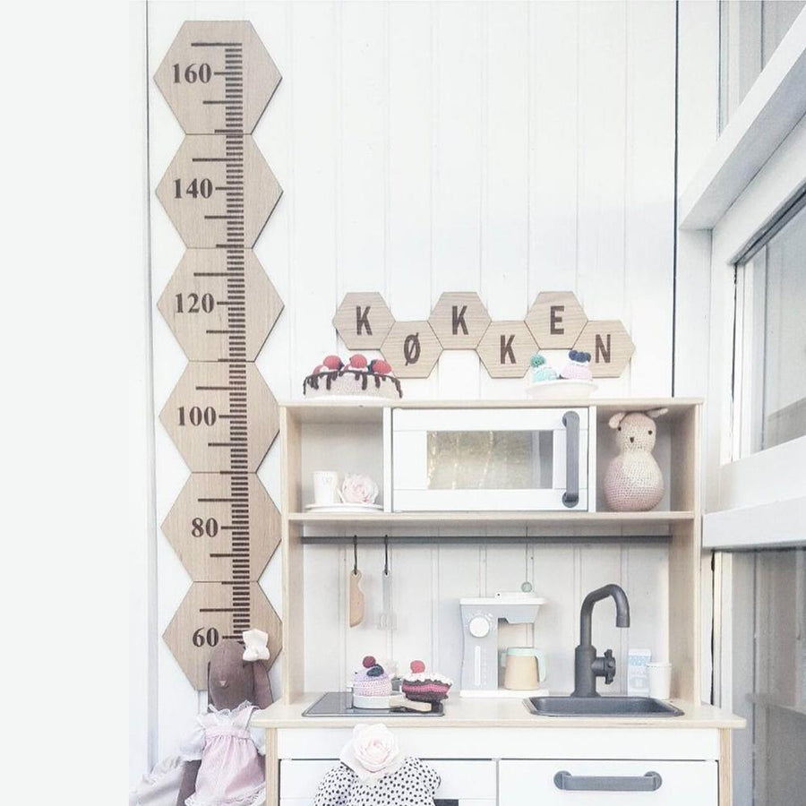 Nordic Style Wooden Ruler Alphabet Home Shop Photo Studio Wall Decor Ornament - MRSLM