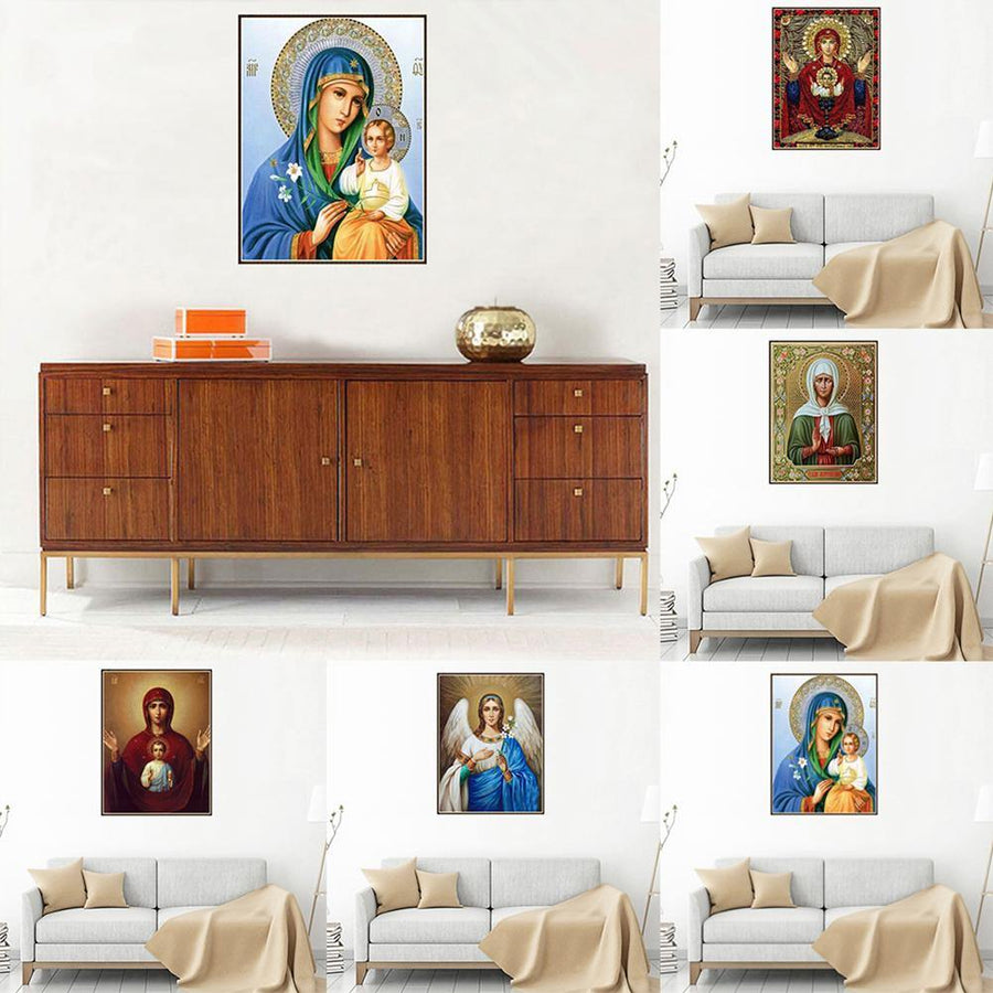 5D Holy Mother Pattern Diamond Painting Frameless Wall Art Hanging Home Decor - MRSLM