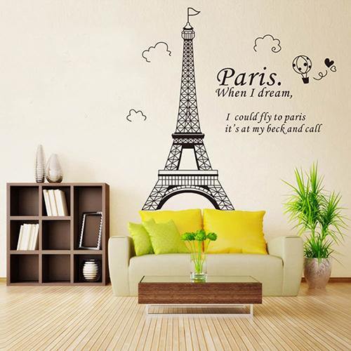 Fashion Eiffel Tower Letter Heart Wall Art Sticker Decal Home Bedroom DIY Decor - MRSLM
