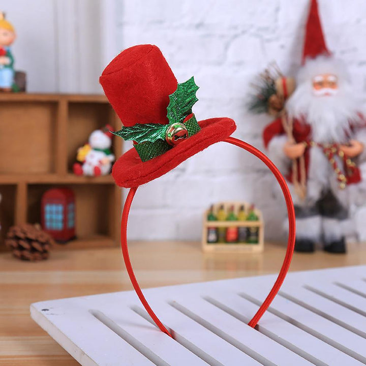 Christmas Top Hat Headband Headwear Adult Children Hair Hoop Xmas Party Props - MRSLM