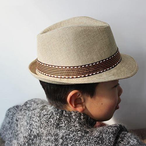 Unisex Kids' Fashion Cool Jazz Pitched Crown Short Brim Hat Cap Fedora Hat - MRSLM