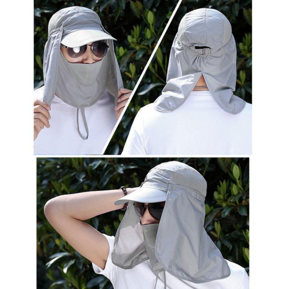 Hiking Fishing Hat Outdoors Sports Sun Resistant Neck Face Wide Brim Flap Cap - MRSLM