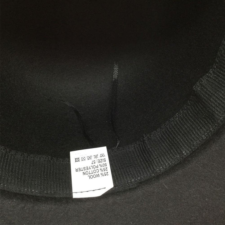 Vintage Unisex Autumn Winter Fedora Wide Brim Cap Outdoor Casual Hat with Belt - MRSLM