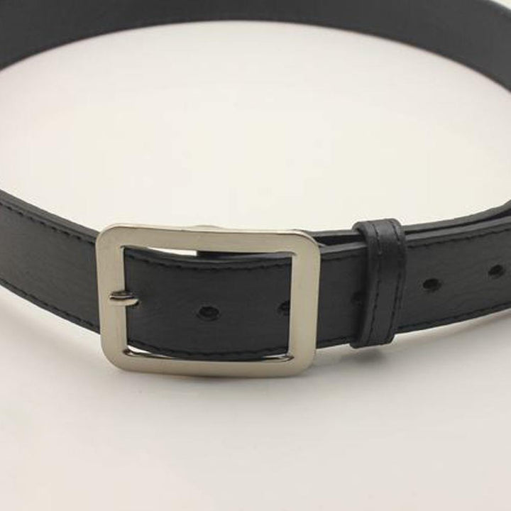 43 Inches Men Women Casual Faux Leather Belts Alloy Square Buckle Waist Strap - MRSLM