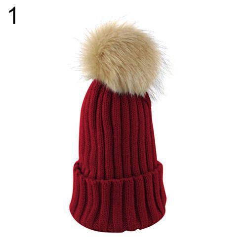 Women Baggy Winter Braid Crochet Knit Beanie Ski Pom Stocking Hat Skull Ski Cap - MRSLM