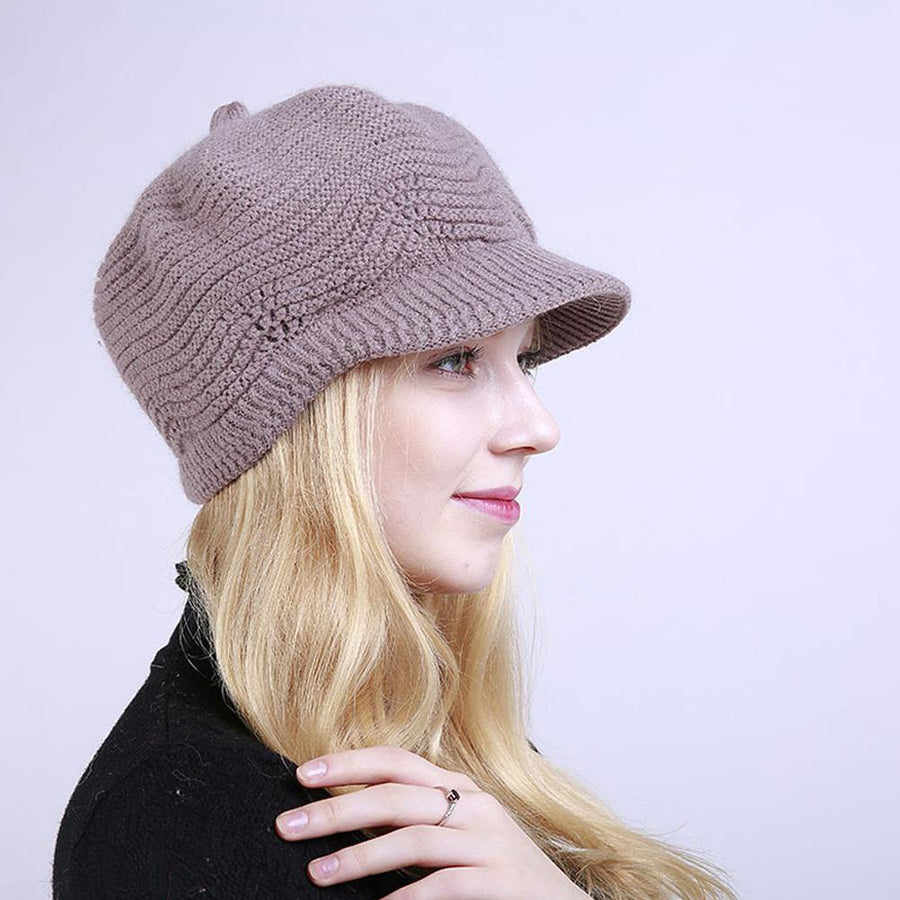 Fashion Women Girl Solid Color Winter Warm Knitted Hat Cap Christmas Present - MRSLM