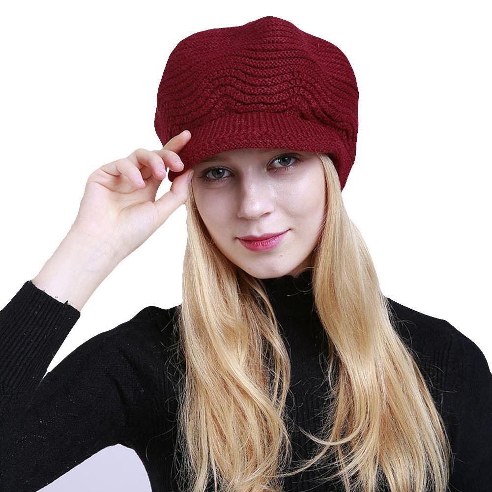 Fashion Women Girl Solid Color Winter Warm Knitted Hat Cap Christmas Present - MRSLM