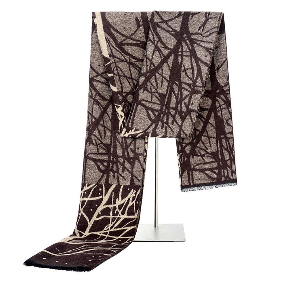 Classic Men Accessories Scarf Winter Warm Soft Shawl Wrap Tree Pattern Scarves - MRSLM