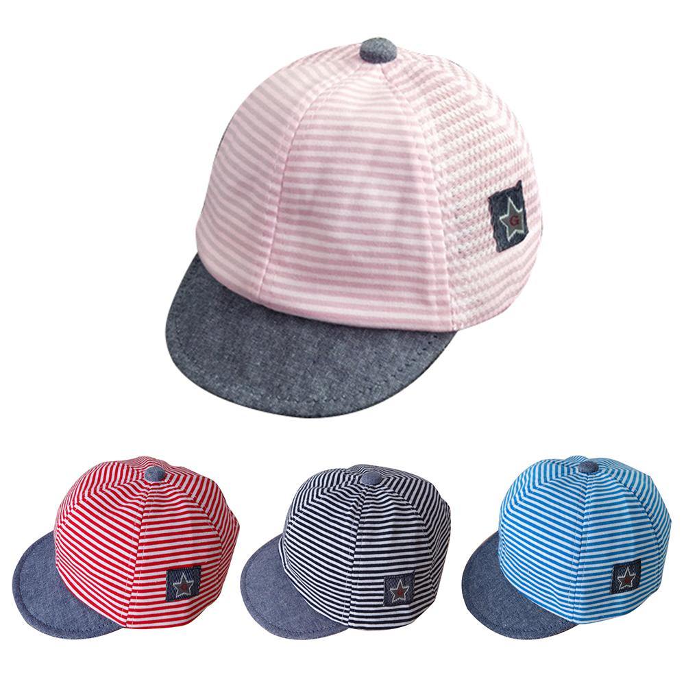 Baby Kids Boys Girls Fashion Stripe Star Decor Cotton Soft Beret Hat Sun Cap - MRSLM