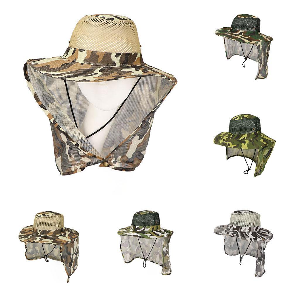 Fishing Hiking Outdoor Face Sun Protection Neck Cover Wide Brim Flap Cap Hat - MRSLM