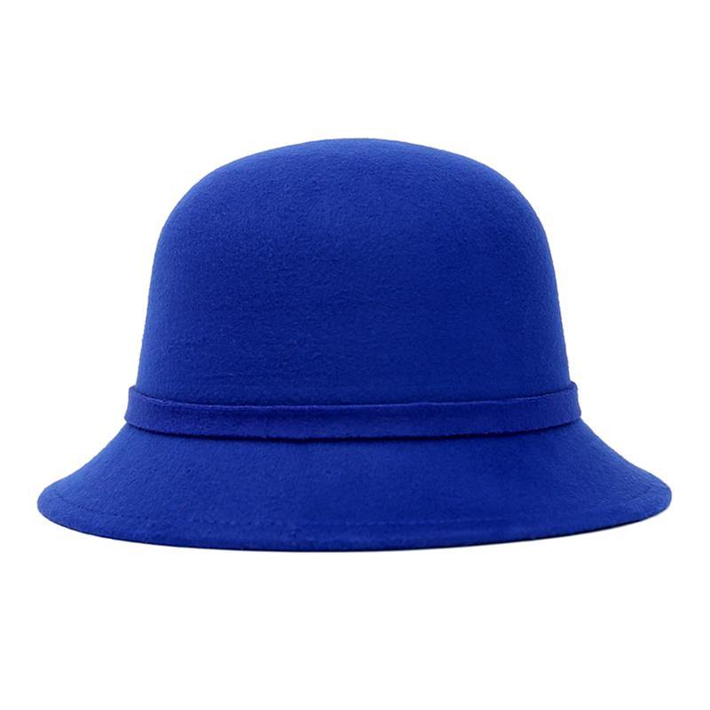 Leaves Brim Fedoras Felt Hats for Women 57cm Fashion Polyester Hat Caps Ladies Church Hats with Fur LQJ01140 - MRSLM