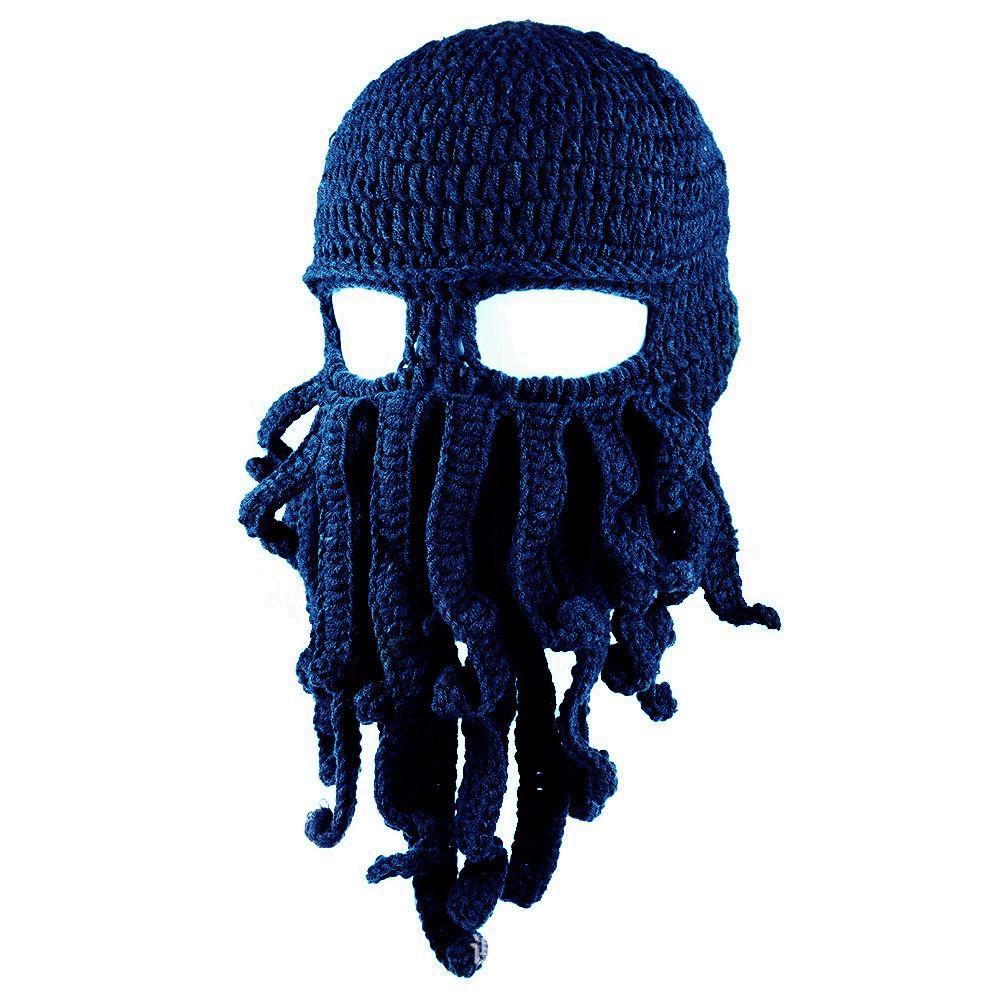 Unisex Winter Warm Octopus Tentacle Full Face Mask Knitted Hat Ski Cap Balaclava - MRSLM