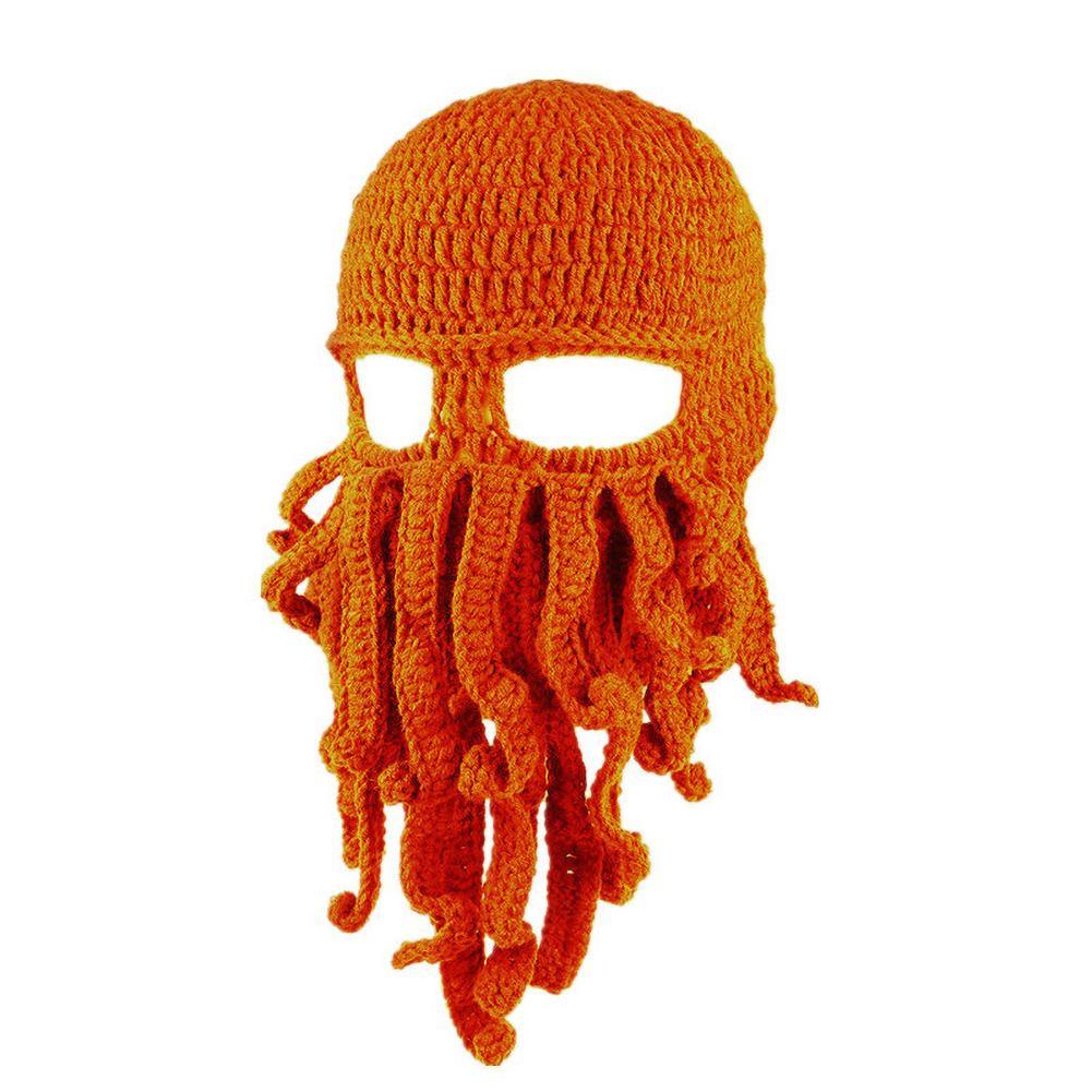 Unisex Winter Warm Octopus Tentacle Full Face Mask Knitted Hat Ski Cap Balaclava - MRSLM