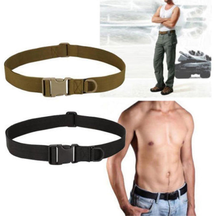 Men Adjustable Tactical Combat Web Belt Buckle Waistband Military Rescue Rigger - MRSLM