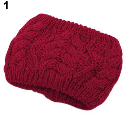 Women Fashion Winter Warm Braided Knit Wool Hat Cap Headband Ear Warmer - MRSLM