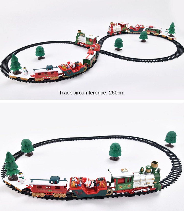 Toy Train Set with Lights and Sounds Christmas Train Set Railway Tracks Battery Operated Toys - MRSLM