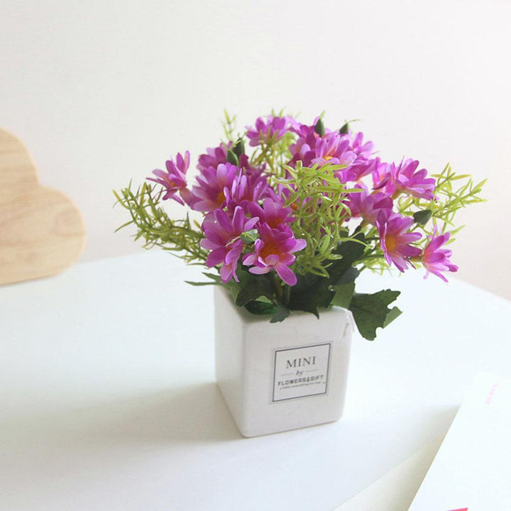 1Pc Artificial Flower Ceramic Pot Bonsai Stage Garden Wedding Home Party Decor - MRSLM