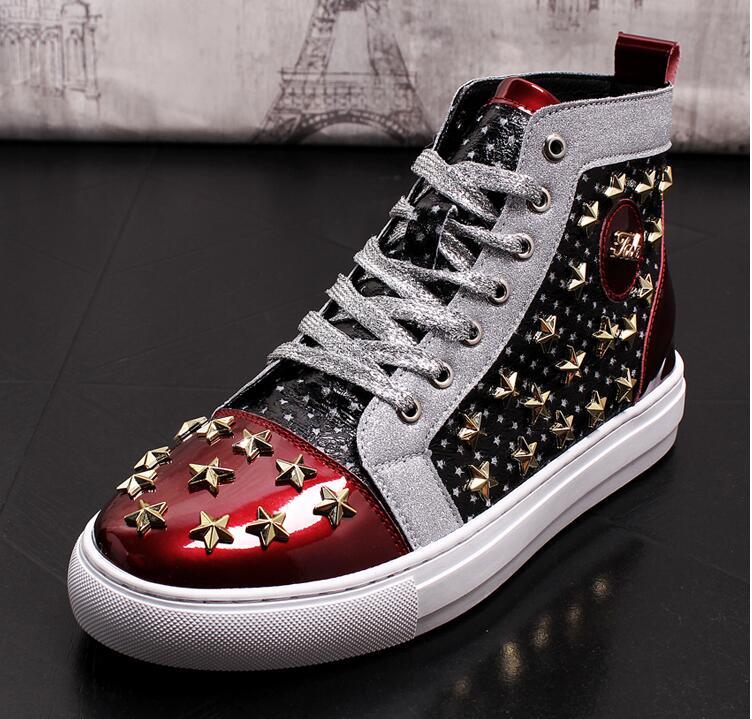 High-top punk studded casual shoes - MRSLM