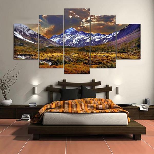 5 Cascade Lateau And Dusk Canvas Wall Painting Picture Home Decoration Without Frame Including Ins - MRSLM