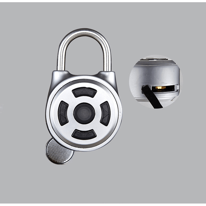 Smart padlock direction button password lock Bluetooth electronic lock (Silver) - MRSLM