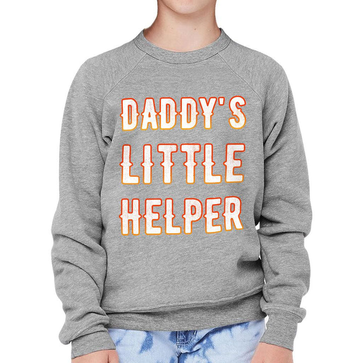 Daddy's Little Helper Kids' Raglan Sweatshirt - Cute Sponge Fleece Sweatshirt - Printed Sweatshirt - MRSLM