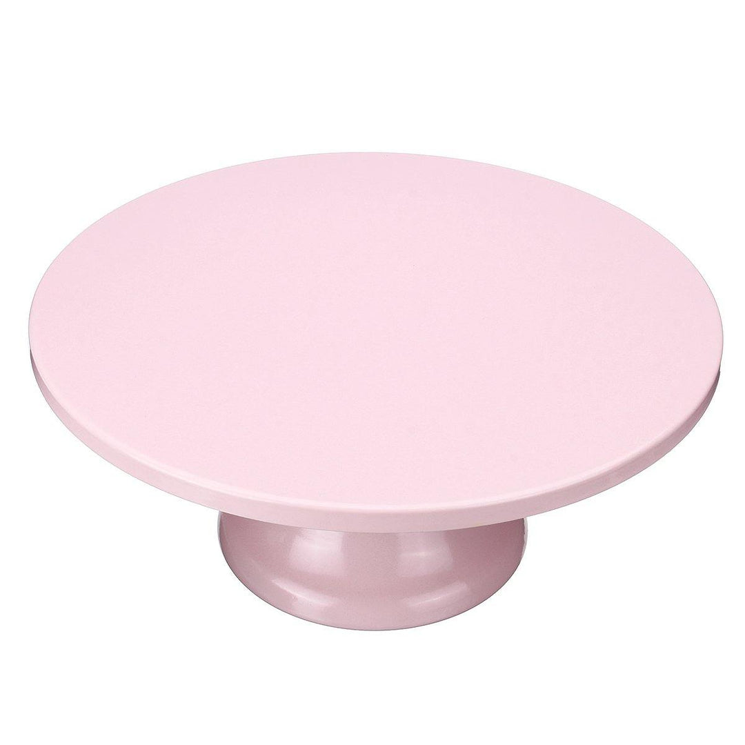 12 Inch Iron Round Revolving Cake Stand Pedestal White Pink Dessert Holder Wedding Party Decoration - MRSLM