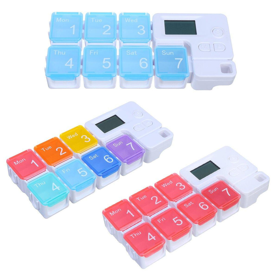 7 Grid Intelligent Pill Organizer Case with Electronic Timing Reminder - MRSLM