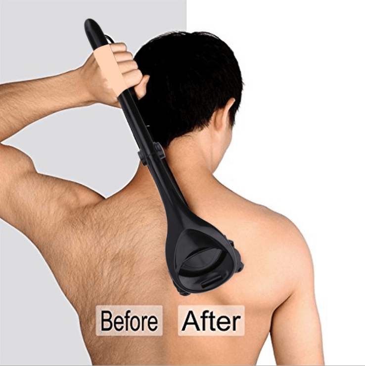 Men Back Shaver 2.0 Back Hair Shaver Two Head Blade Foldable Trimmer Body Leg Razor Long Handle Removal Razors - MRSLM
