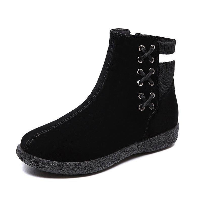 New Autumn And Winter Snow Boots Women's Plus Size Plus Velvet Cotton Shoes - MRSLM